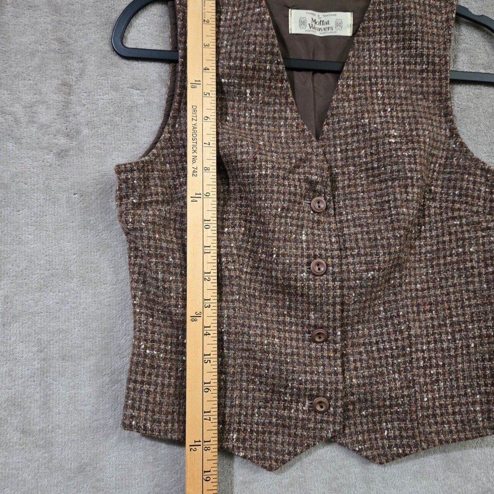 Vtg Moffat Weaver Wool Tweed Vest Skirt 12 Brown Scotland Dark Academia Heritage - Picture 10 of 11